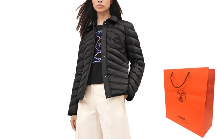(Women) HERMES FW23  Quilted Jacket Black with Solid Logo Patch. H3H0185DA02 圖 4