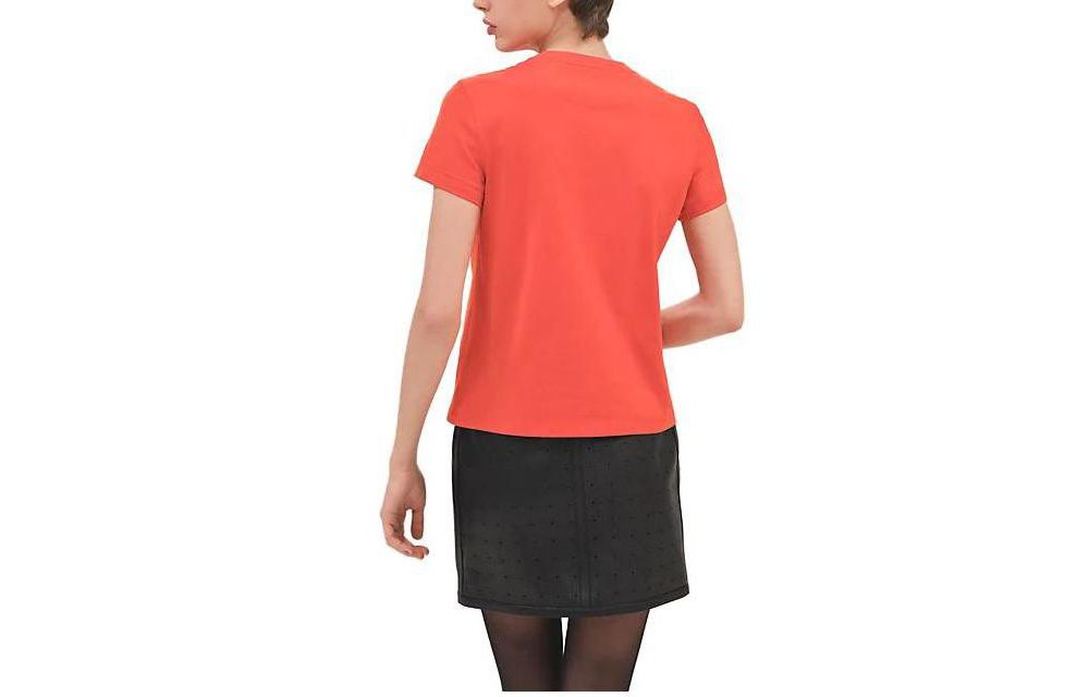 (Women) HERMES FW23  Red Embroidered Pocket Solid Color Regular T-Shirt H3H4614DL2Q 圖 3