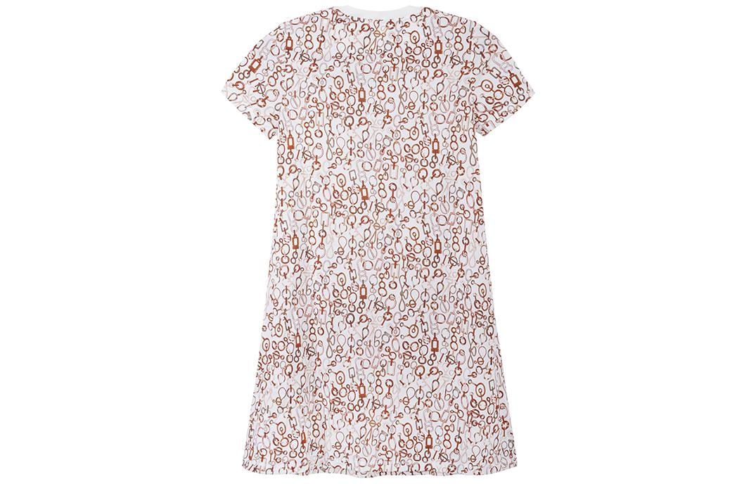 Lookbook (Women) HERMES FW23  White Color-Block Pattern Short-Sleeve Mini Dress. H3H4514DRTL