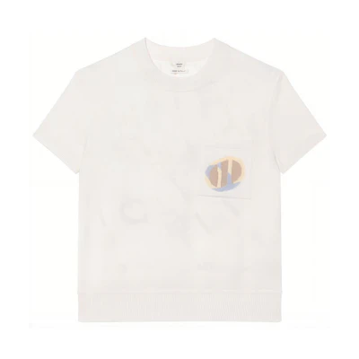 (Women) HERMES FW23 White Crew Neck Graphic Print Oversized T-Shirt. H3H2818D4TL