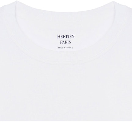 (W) HERMES FW23 Camiseta Blanca Casual de Manga Corta Cuello Redondo. H3H4611DL90 Cheap (W) HERMES FW23 Camiseta Blanca Casual de Manga Corta Cuello Redondo. H3H4611DL90