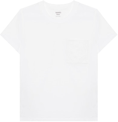 (W) HERMES FW23 Camiseta Blanca con Color Sólido y Bolsillo Bordado. H3H4614DL90 Buy (W) HERMES FW23 Camiseta Blanca con Color Sólido y Bolsillo Bordado. H3H4614DL90
