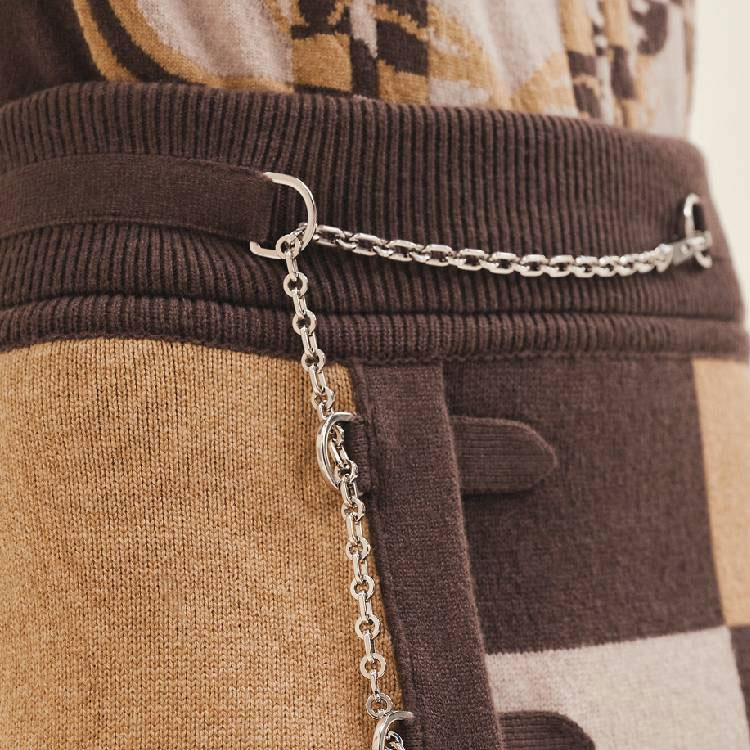 Purchase (W) HERMES FW23 女士多色格紋印花中長針織裙 H3H2302DD5P38