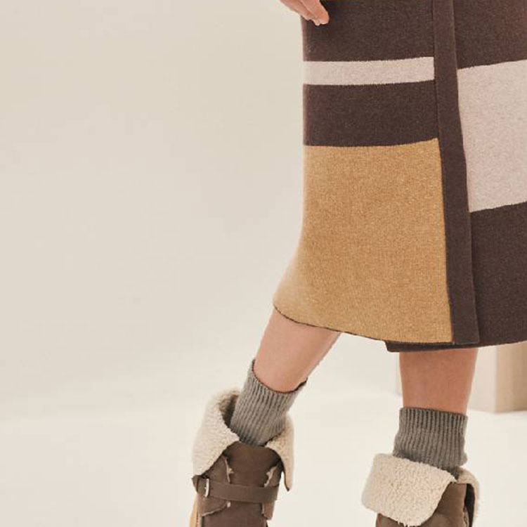 Details for (W) HERMES FW23 女士多色格紋印花中長針織裙 H3H2302DD5P38