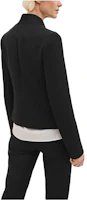 Lookbook (Women) Hermes FW23 Solid Black Twill Buckle Long Sleeve Jacket H3H0217DX02