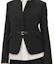 Shop (Women) Hermes FW23 Solid Black Twill Buckle Long Sleeve Jacket H3H0217DX02
