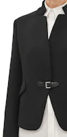 Details for (Women) Hermes FW23 Solid Black Twill Buckle Long Sleeve Jacket H3H0217DX02