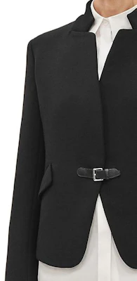(Women) Hermes FW23 Solid Black Twill Buckle Long Sleeve Jacket H3H0217DX02 Details for (Women) Hermes FW23 Solid Black Twill Buckle Long Sleeve Jacket H3H0217DX02