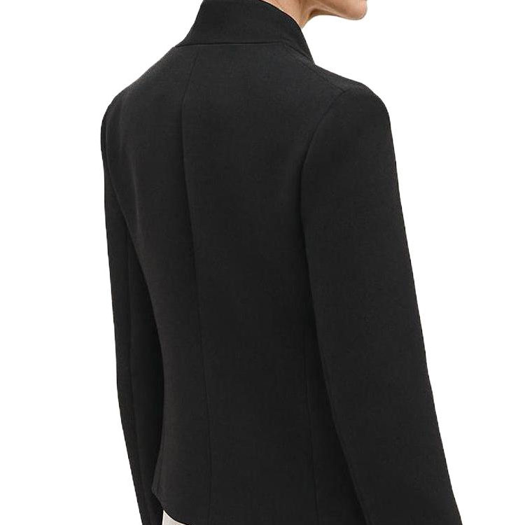 Sizing (Women) Hermes FW23 Solid Black Twill Buckle Long Sleeve Jacket H3H0217DX02
