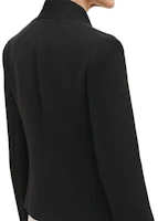 Sizing (Women) Hermes FW23 Solid Black Twill Buckle Long Sleeve Jacket H3H0217DX02