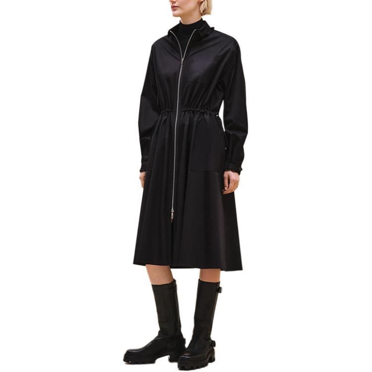 Order (W) HERMES FW24 黑色長袖中長款拉鍊洋裝。 H4H0571DV02