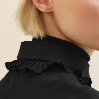 (W) HERMES FW24 黑色長袖中長款拉鍊洋裝。 H4H0571DV02 Purchase (W) HERMES FW24 黑色長袖中長款拉鍊洋裝。 H4H0571DV02