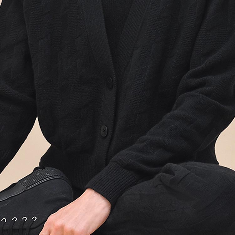 (Women) HERMES FW24  Black V-Neck Casual Buttoned Long-Sleeve Knitwear. H4H2706D302 圖 6