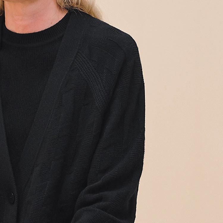 (Women) HERMES FW24  Black V-Neck Casual Buttoned Long-Sleeve Knitwear. H4H2706D302 圖 7