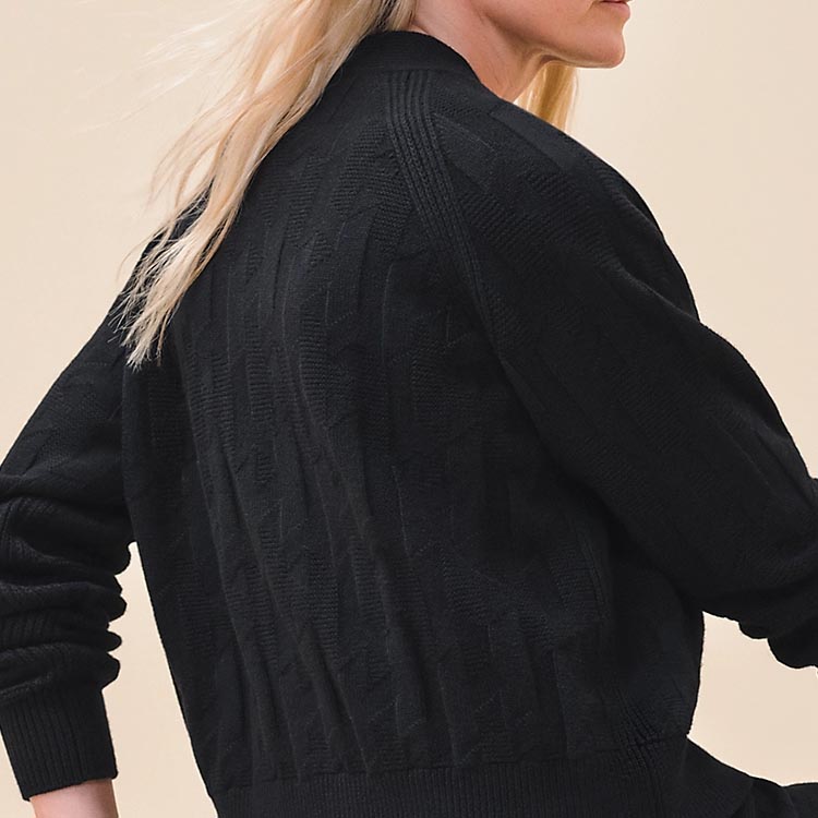 (Women) HERMES FW24  Black V-Neck Casual Buttoned Long-Sleeve Knitwear. H4H2706D302 圖 8