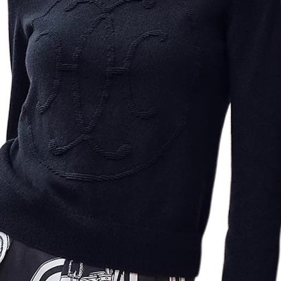 (Women) HERMES FW24 Logo Crewneck Cashmere Sweater in Blue-Black. H4H2602D15H Sizing (Women) HERMES FW24 Logo Crewneck Cashmere Sweater in Blue-Black. H4H2602D15H