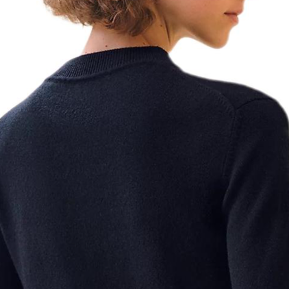 Cheap (Women) HERMES FW24  Logo Crewneck Cashmere Sweater in Blue-Black. H4H2602D15H