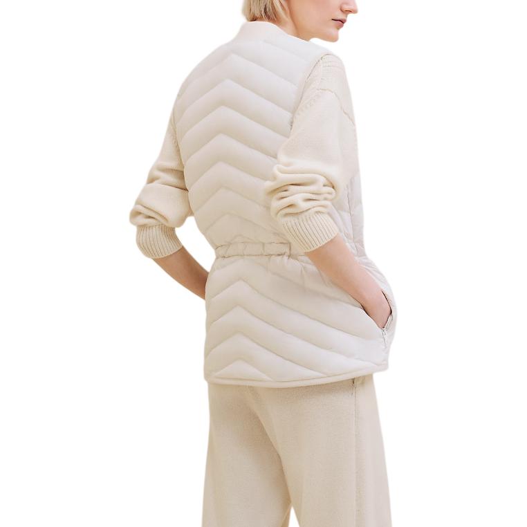 Lookbook (Women) HERMES FW24  Quilted Waist Drawstring Zip Vest White Pearl. H4H0169DRTL