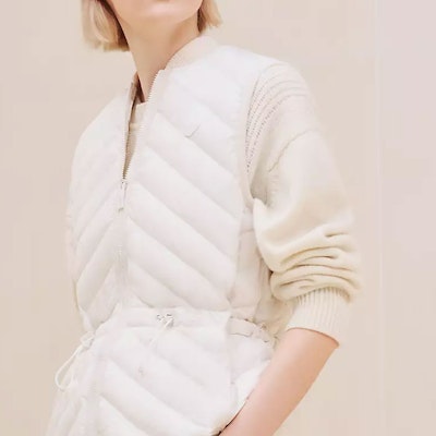 (Women) HERMES FW24 Quilted Waist Drawstring Zip Vest White Pearl. H4H0169DRTL Purchase (Women) HERMES FW24 Quilted Waist Drawstring Zip Vest White Pearl. H4H0169DRTL