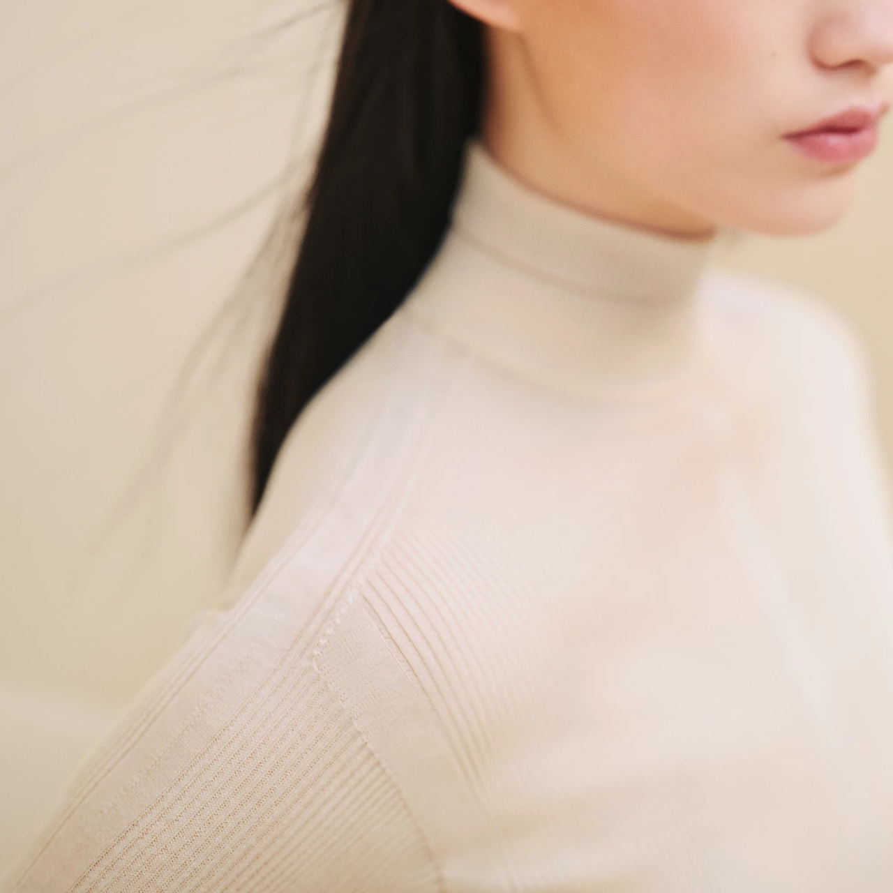 Shop (Women) HERMES FW24  Ribbed Knit Long Sleeve Sweater Grey White H4H2624D991