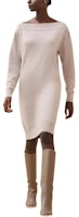 (Women) HERMES FW24 Ribbed Knit Midi Long Sleeve Dress Natural Beige H4H2541D1MV (Women) HERMES FW24 Ribbed Knit Midi Long Sleeve Dress Natural Beige H4H2541D1MV
