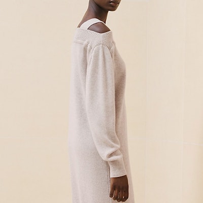 (Women) HERMES FW24 Ribbed Knit Midi Long Sleeve Dress Natural Beige H4H2541D1MV Purchase (Women) HERMES FW24 Ribbed Knit Midi Long Sleeve Dress Natural Beige H4H2541D1MV