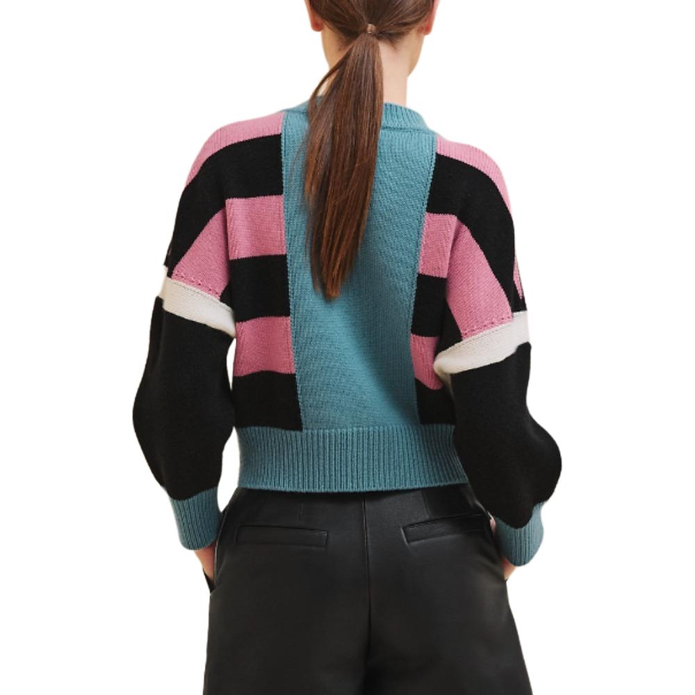 Lookbook (Women) HERMES FW24  Striped Colorblock Crewneck Sweater Multicolor H4H2637DK02