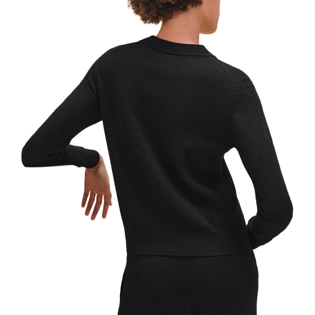 Lookbook (Women) HERMES FW24 Black Cashmere Ribbed Crew Neck Long Sleeve Sweater H4H2602D10240