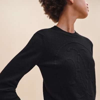 (Women) HERMES FW24 Black Cashmere Ribbed Crew Neck Long Sleeve Sweater H4H2602D10240 Shop (Women) HERMES FW24 Black Cashmere Ribbed Crew Neck Long Sleeve Sweater H4H2602D10240