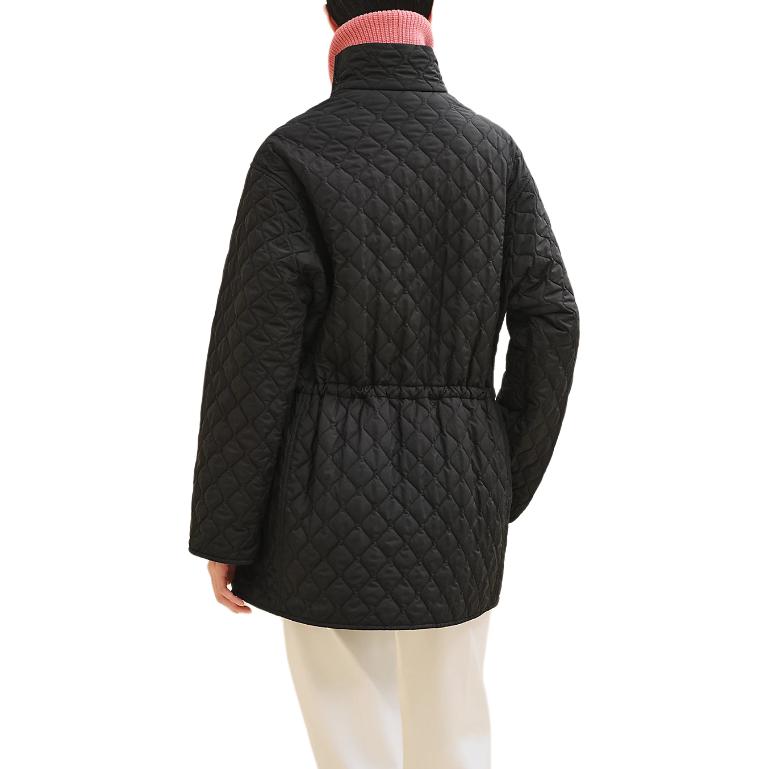 Lookbook (Women) HERMES FW24 Quilted Long Sleeve Jacket with Drawstring Waist Women Black. H4H0164DR02