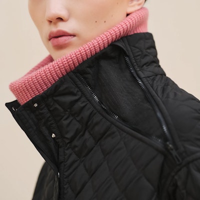 (Women) HERMES FW24 Quilted Long Sleeve Jacket with Drawstring Waist Women Black. H4H0164DR02 Purchase (Women) HERMES FW24 Quilted Long Sleeve Jacket with Drawstring Waist Women Black. H4H0164DR02