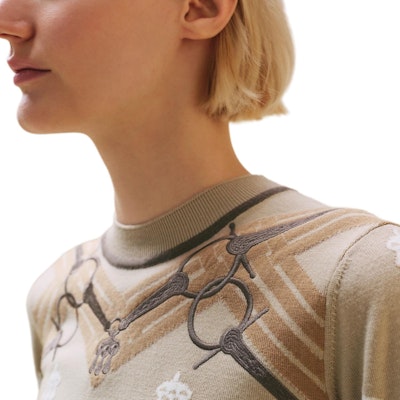 (Women) HERMES FW24 Toy Lock Embroidered Crewneck Sweater Beige H4H2662DDF8 Shop (Women) HERMES FW24 Toy Lock Embroidered Crewneck Sweater Beige H4H2662DDF8