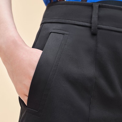 (Women) HERMES FW25 Black Solid High-Waist Pleated Casual Shorts. H4H0405DQ02 Purchase (Women) HERMES FW25 Black Solid High-Waist Pleated Casual Shorts. H4H0405DQ02