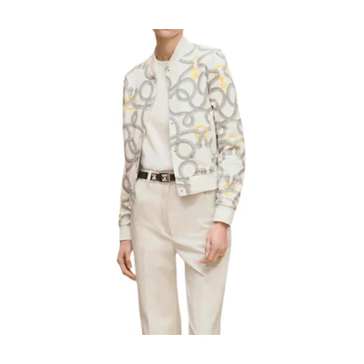 (Women) HERMES FW25 Teddy Bear Printed Long Sleeve Jacket. H5H4203DT91