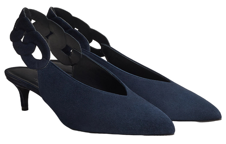 Lookbook (W) HERMES Gabriella 'Tacón Bajo Punta Fina Azul' H231127Z-I2