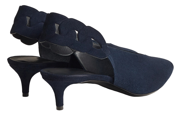 Shop (W) HERMES Gabriella 'Sepatu Hak Kucing Ujung Lancip Biru' H231127Z-I2