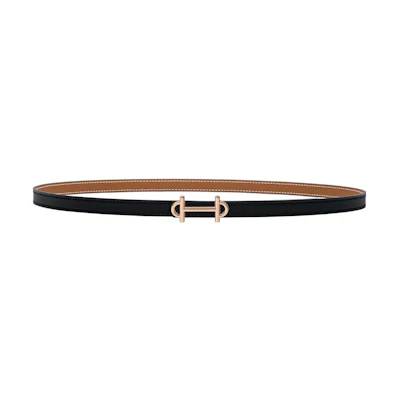 (Women) HERMES Gamma Black Leather Belt 1.3cm - Minimalist Casual Style. H065985CDZ2-H065538CAAB070