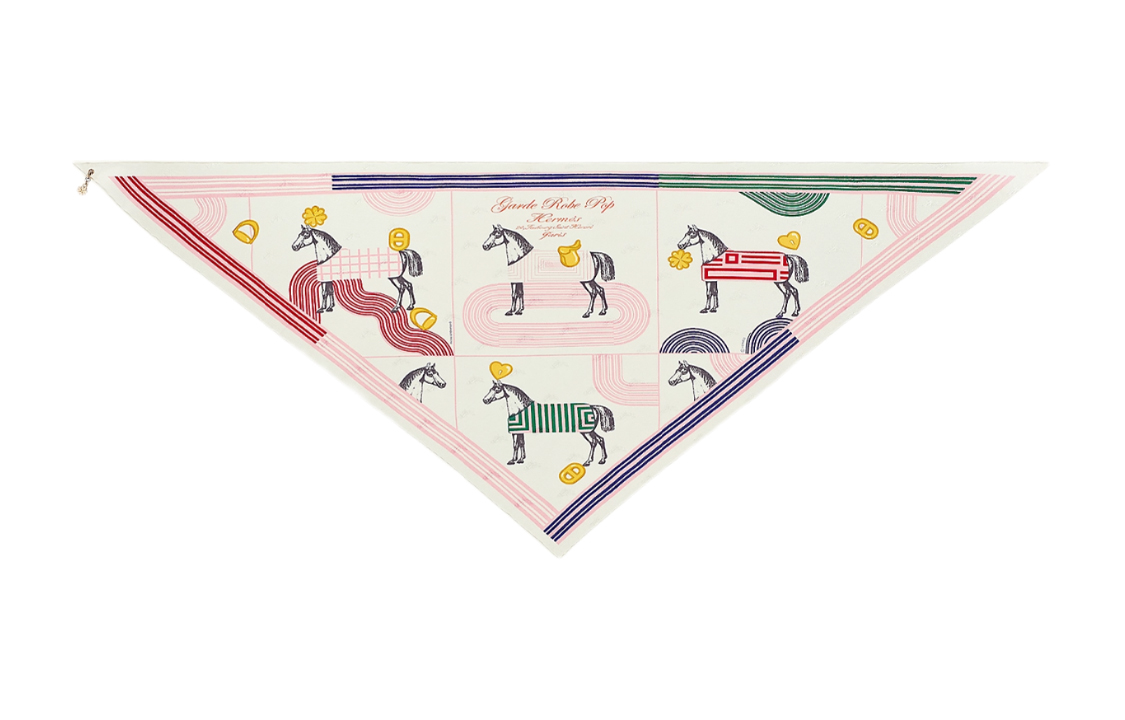 (Women) HERMES Garde-Robe Pop Charm Triangle 70 Silk Scarf for Women H883896S-04