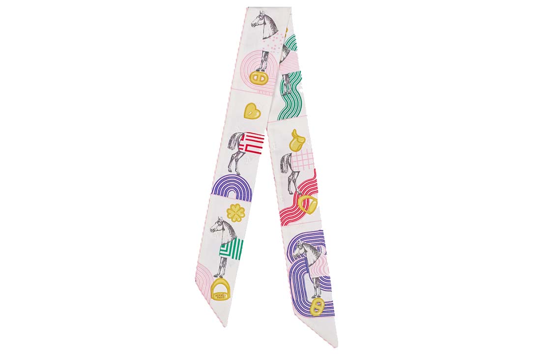(Women) HERMES Garde-Robe Pop Horse Twilly Scarf for Women. H063896S-06