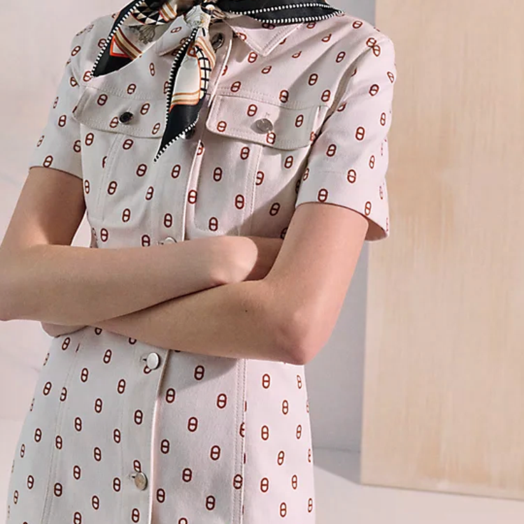 (Women) HERMES Geometric Bouquet Design Silk Scarf  Black H982842S06 圖 4