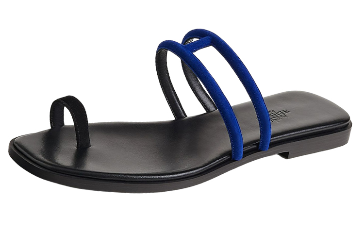(W) HERMES Georgia Sandal 'Black Leather'