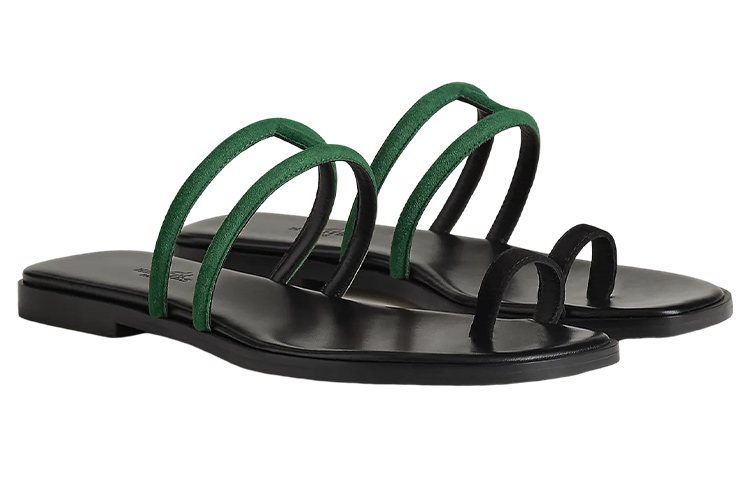 Shop (W) HERMES Georgia Sandalia 'Negra' H231145Z-H0