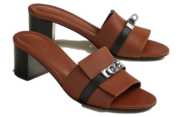 Lookbook (W) HERMES Gigi 'Selipar Kulit Coklat Tumit Blok' H231063Z-20