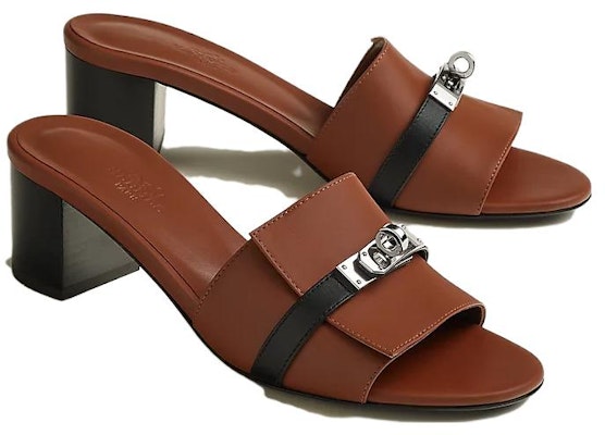 (W) HERMES Gigi 'Selipar Kulit Coklat Tumit Blok' H231063Z-20 Lookbook (W) HERMES Gigi 'Selipar Kulit Coklat Tumit Blok' H231063Z-20