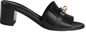 Order (W) HERMES Gigi Sandal Tumit Tinggi Kulit 'Hitam' H232131Z-02