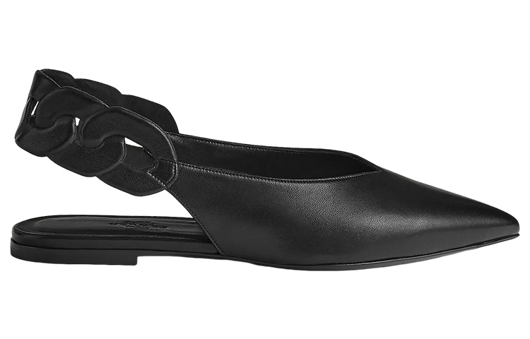 Order (W) エルメス ジナ サンダル (黒レザー) H231243Z-02