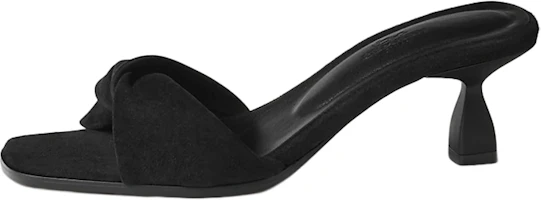 (Women) HERMES Giny Slides 'Black Velvet High Heel Peep Toe' H231156Z-02 (Women) HERMES Giny Slides 'Black Velvet High Heel Peep Toe' H231156Z-02