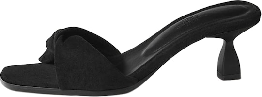 (Women) HERMES Giny Slides 'Black Velvet High Heel Peep Toe' H231156Z-02 (Women) HERMES Giny Slides 'Black Velvet High Heel Peep Toe' H231156Z-02