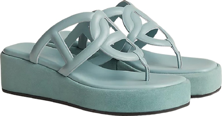 (Women) HERMES Gipsy Leather Thong Wedge 'Teal' H231082Z-6A Lookbook (Women) HERMES Gipsy Leather Thong Wedge 'Teal' H231082Z-6A