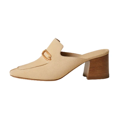 (W) HERMES Gisele Round Toe Slip-On Mules 'Beige'